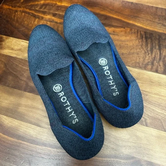 Rothy's Charcoal and Cobalt Slip-Ons - Picture 2 of 5